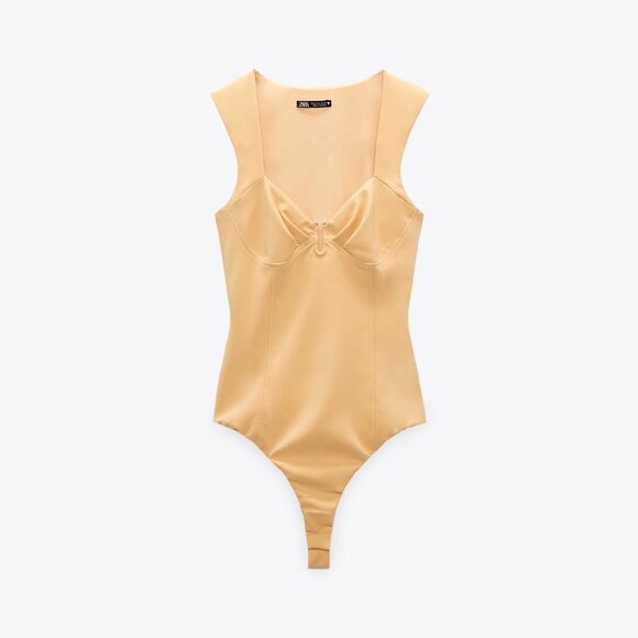 Zara Metal Piece Bodysuit Size Small - Picture 1 of 9